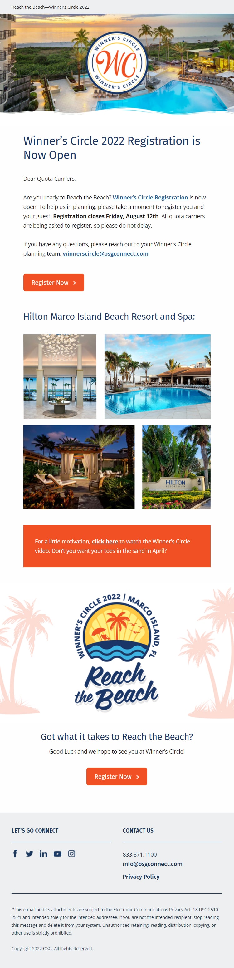 OSG Reach the Beach Email