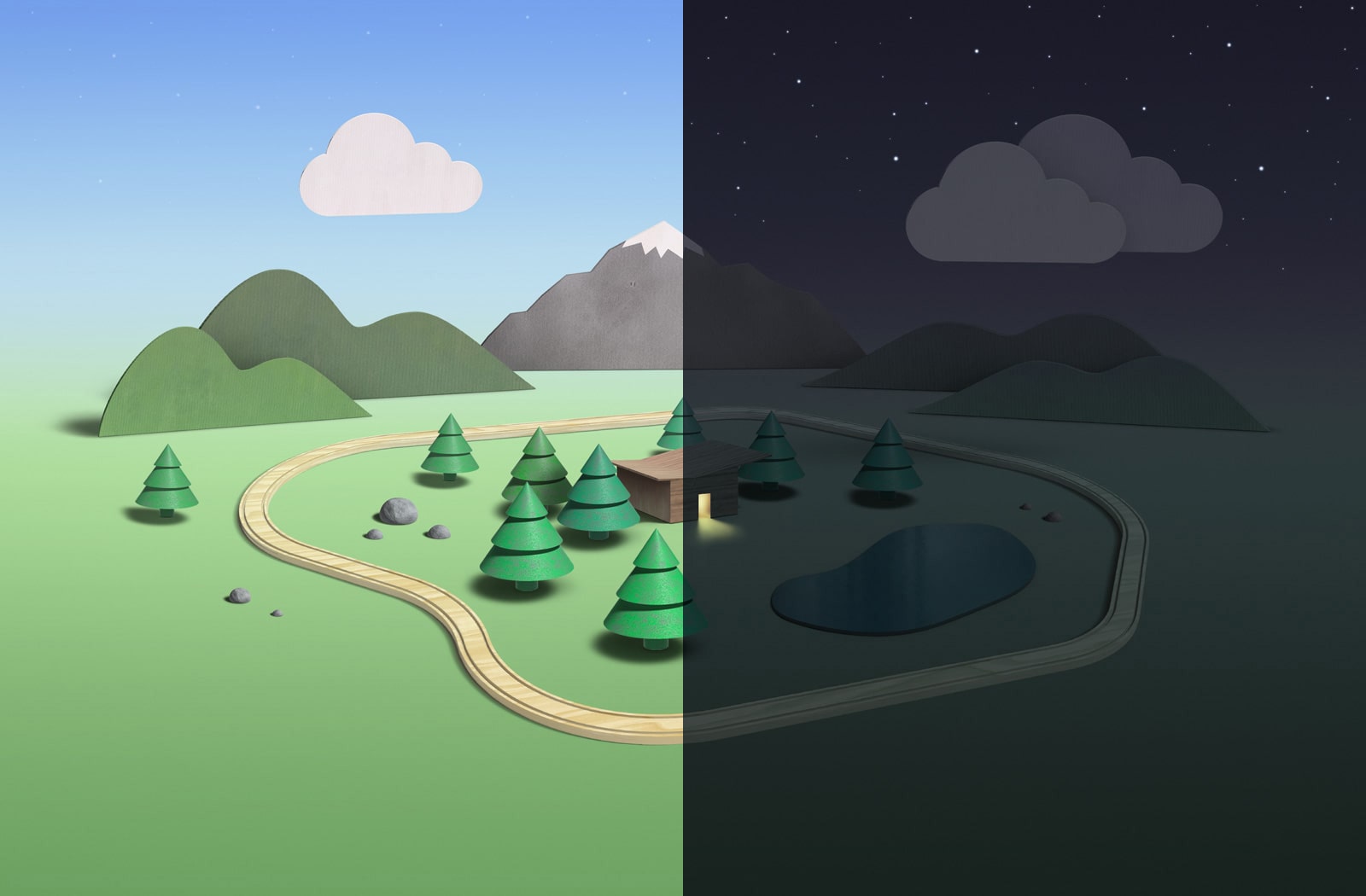3D Scene - Day and Night