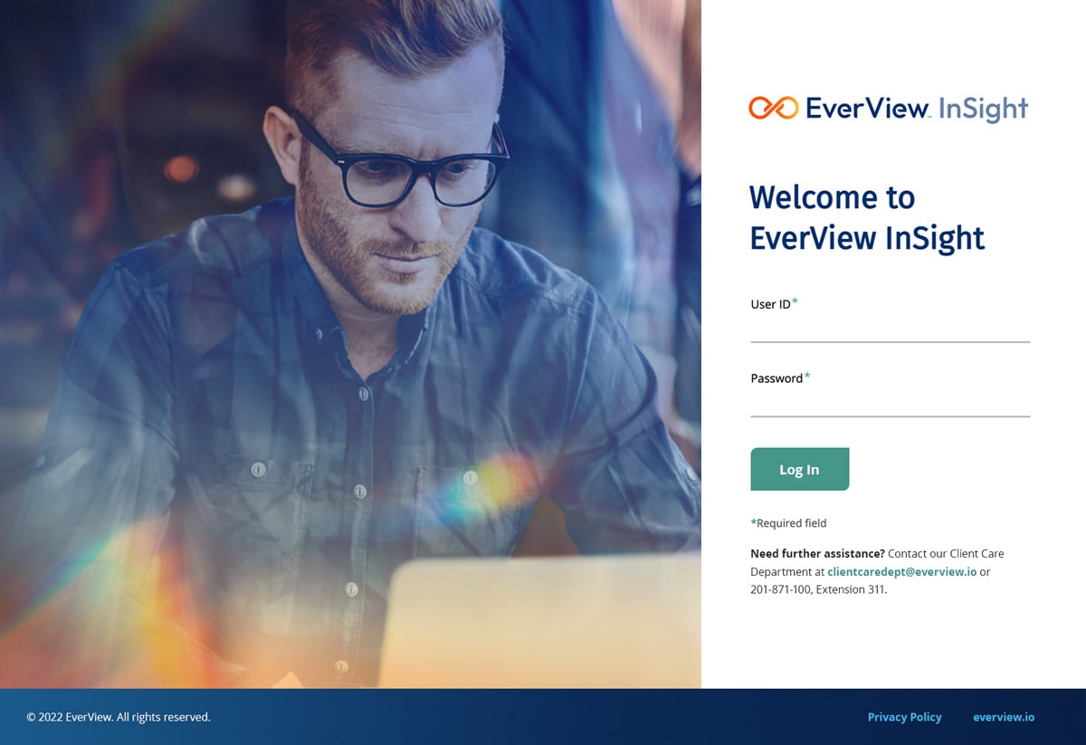 EverView InSight login page